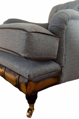 Sessel Ohrensessel Sitzer Stoff Luxus Wohnzimmer Klassisch Chesterfield