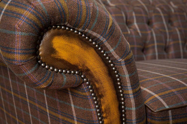 Chesterfield 3 Sitzer Couch Polster Textil Couchen Wohnzimmer Sofa Neu