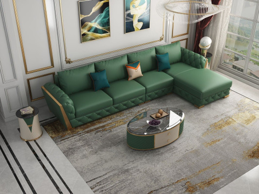 Ecksofa L-Form Garnitur Design Modern Sofas Couch Wohnlandschaft Ledersofa Sofa