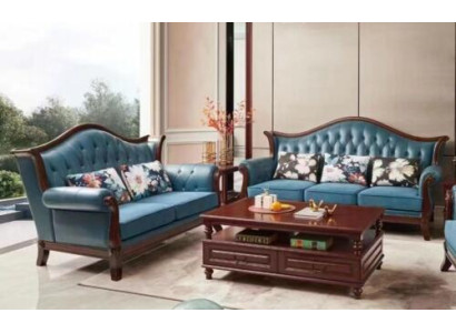 Sofagarnitur 3+2 Sitzer Sofa Couchgarnitur Couch Sessel Leder Luxus