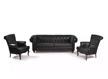 Schwarze Chesterfield Sofagarnitur Komplette Büroeinrichtung Moderne Möbel