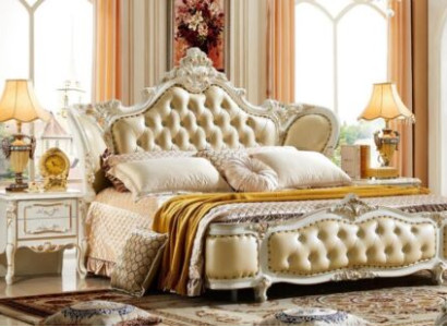 Schlafzimmer Set Bett Nachttisch Chesterfield Barock Rokoko 3tlg Holz