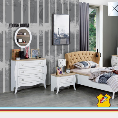 Komplett Jugendzimmer Set Bett Kleiderschrank Kommode 5tlg Möbel Luxus