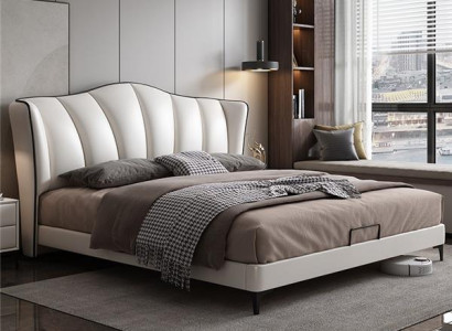 Betten Textil Hotel Luxus Polster Sitz Leder Italien Designer Bett Schlafzimmer