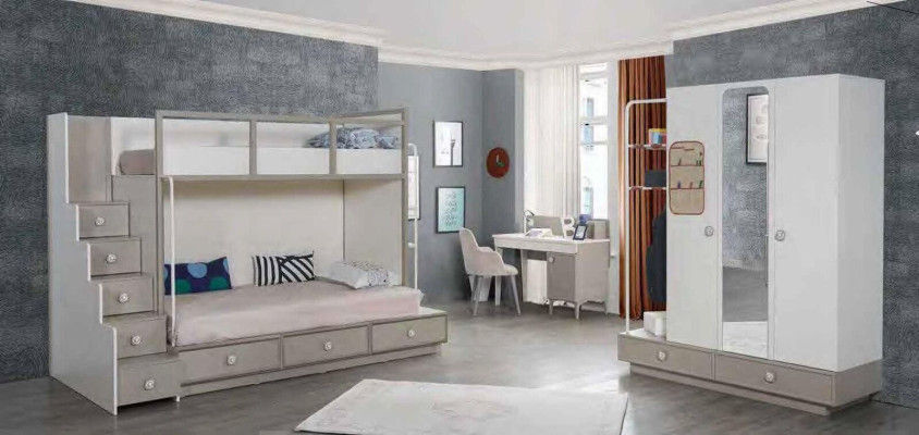 Etagenbett Hochbett Spielbett Kinderbett mit Schubladen Modern Holz Massiv 