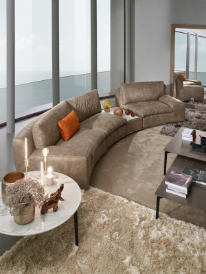 Villa Rund Couch Design Wohnlandschaft Runde Sofa Couchen Möbel Ecksofa