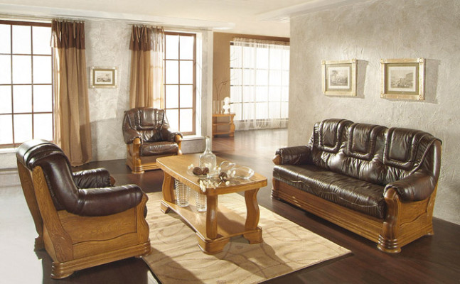 Ledersofa Männer Club Sofa Couch Polster Sitz Sofagarnitur 3+2+1 Komplett Set