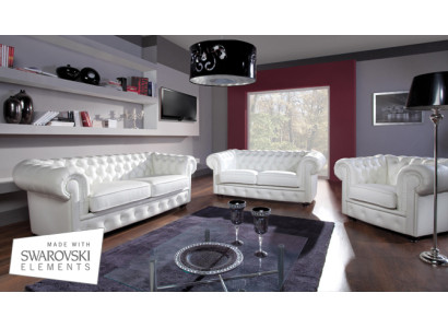 Klassische Chesterfield Couch 3+1 Sitzer Set Sofa Garnitur Samt Garnituren