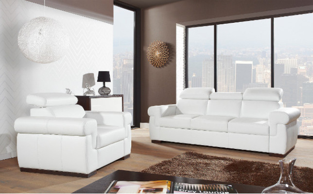 Echtleder Sofagarnitur 3+2 Sitz Modernes Sofa Couch Design Polster Garnitur