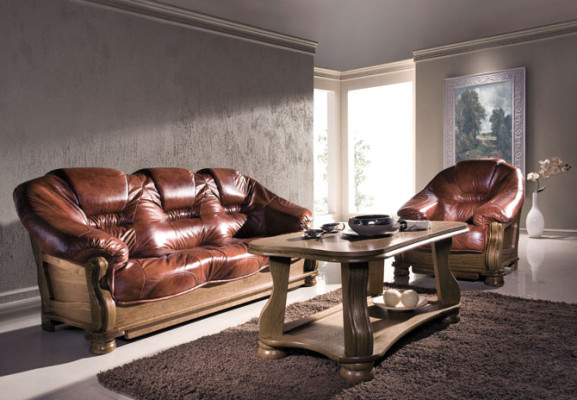 Klassik Sofagarnitur 3+1+1 Sitzer Klassisch Sofas Couchen Polster Wohnlandschaft