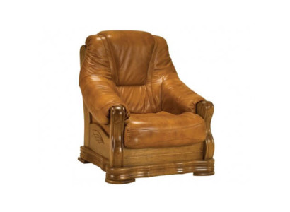 Sessel Fernseh Holz Sessel Echtes Leder Gepolsterter Sitz Lounge Club Möbel Neu