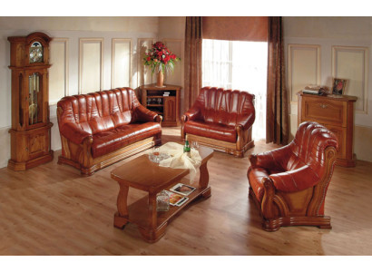Komplettes Ledersofa Set Ledercouchen Luxus Wohnzimmer Sofas 3+2