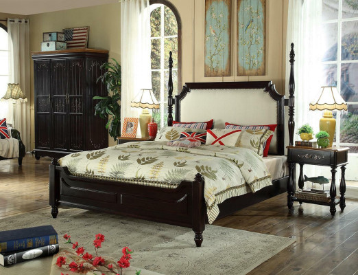 Amerikanische Holz Betten Luxus Echtholz Möbel Schlafzimmer Bett 3tlg. Set Neu