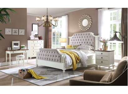 Doppel Bett Klassische Betten Kolonial Textil Betten Chesterfield Gründerzeit