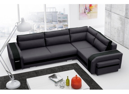 Sofa Schlafsofa Designer Sofa mit Bettfunktion + Bettkasten Ecksofa Couch (Neu)