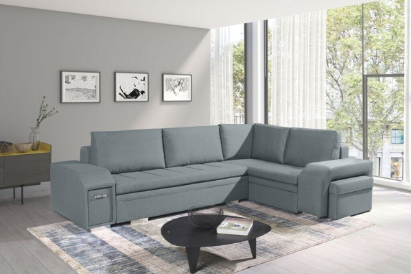 Polstersofa Loungesofa Couch Sitzgruppe Wohnzimmer mit Kissen Sofa L-Form Schlaf