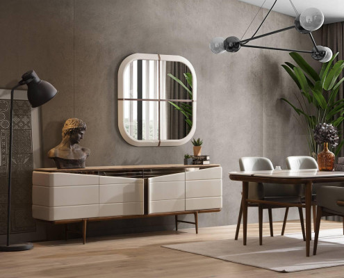 Braun-Weiße Esszimmer Möbel Designer Esszimmergarnitur Luxus 9tlg Set