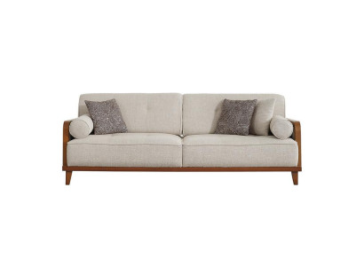 Wohnzimmer Designer 3-Sitzer Sofa Luxus Polster Couch Holzgestell Neu