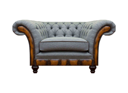 Grauer Einsitzer Chesterfield Lehnsessel Designer Cocktail 1-Sitzer