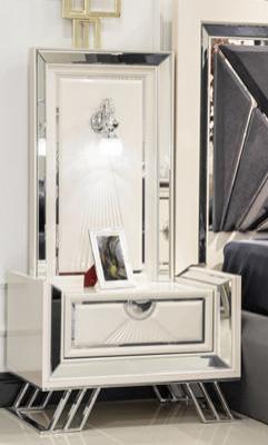 3tlg Schlafzimmer Set Luxus Bett + 2x Nachttische Moderne Möbel Holz