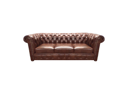 Ledersofa Sofa Dreisitze Braun Couch Einrichtung Polstermöbel Chesterfield
