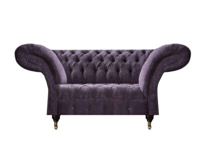 Lila Chesterfield Zweisitzer Moderne Wohnzimmer Polstercouch Edles Sofa