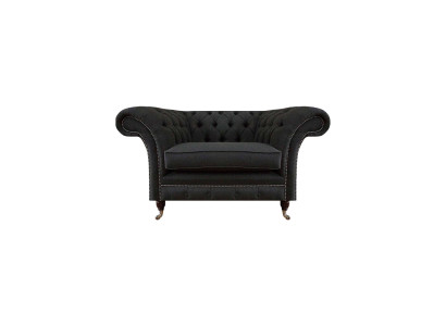 Luxuriöser Schwarzer Chesterfield Einsitzer Wohnzimmer Polster Sessel