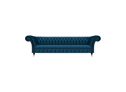 Luxuriöses Blaues Chesterfield Sofa Polstercouch Designer Textil Sofa