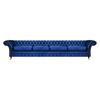 Luxus Modern Sitzmöbel Sofa Viersitzer Couch Blau Chesterfield Wohnzimmer