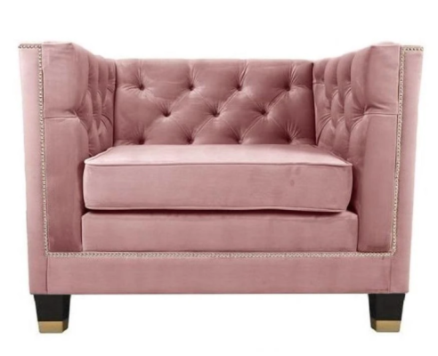 Sessel Chesterfield Textil Stoff Lila Kreative Möbel Neu Wohnzimmer Modern Rosa