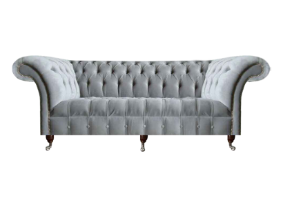 Wohnzimmer Grauer Dreisitzer Luxuriöses Textilsofa Moderne Edle Couchen