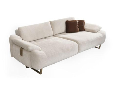 Weißes Stoffsofa Moderner Wohnzimmer Dreisitzer Luxus Polstercouchen