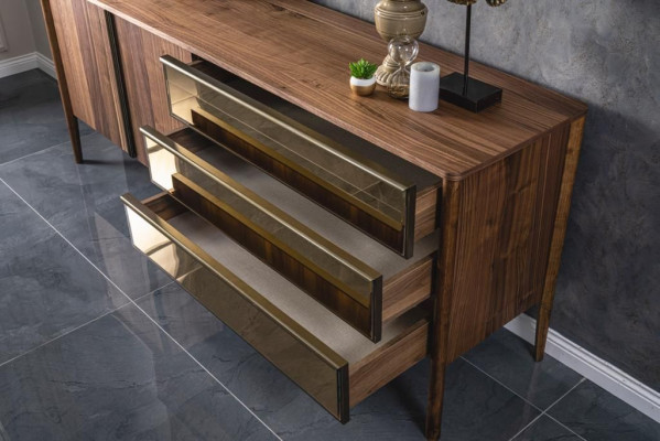 Sideboard Spiegel Kommode Schrank Designer Luxus Schränke Kommoden Modern 2tlg