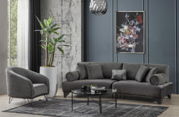 Sessel Einsitzer Sofa Couch Polster 1 Sitz Clubsessel Stoff Modern Wohnzimmer