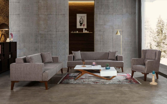 Sessel Luxus Polster Möbel Wohnzimmer Einsitzer Sessel Textil neue Farbe braun