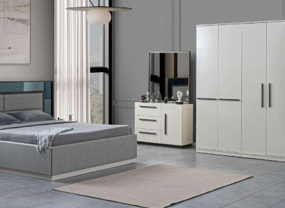 Bett + 2x Nachttische 5tlg. Schlafzimmer Designer Luxus Möbel Modern Set