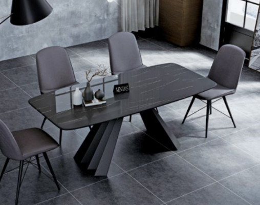 Design Esszimmer Gruppe Tisch + 4 Stühle Sitz Polster Garnitur Tische Lehn Stuhl