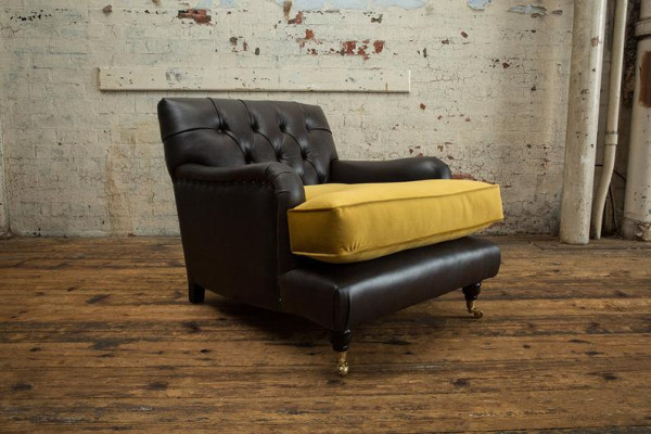 Lounge Sofa Sessel Club Relax Couch Polster Stuhl 1 Sitzer Fernseh Chesterfield