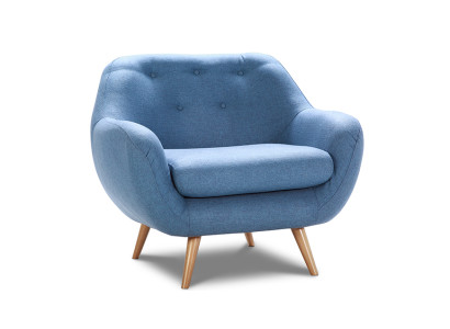 Sessel Club Lounge Design Stuhl Polster Sofa 1 Sitzer Relax Fernseh Blauer Neu