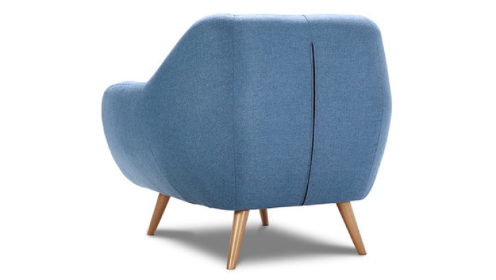 Sessel Club Lounge Design Stuhl Polster Sofa 1 Sitzer Relax Fernseh Blauer Neu
