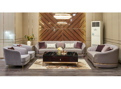 Komplett Sofagarnitur Leder Set Design Sofa Polster Couchen Couch