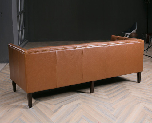 Männer Club Chesterfield Sofa Couch Leder Polster Dreisitzer Braun