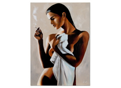 "Rauchende Muse" Handarbeit Ölbilder Gemälde Leinwand Ölbild Bild G119659