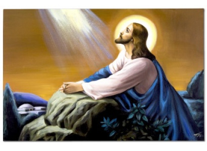 Jesus in der Stille Handarbeit Ölbilder Gemälde Leinwand Ölbild G119325