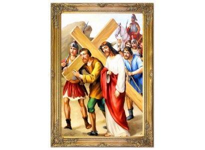 Jesus' Kreuzweg Handarbeit Ölbilder Gemälde Leinwand Ölbild Bild G01621