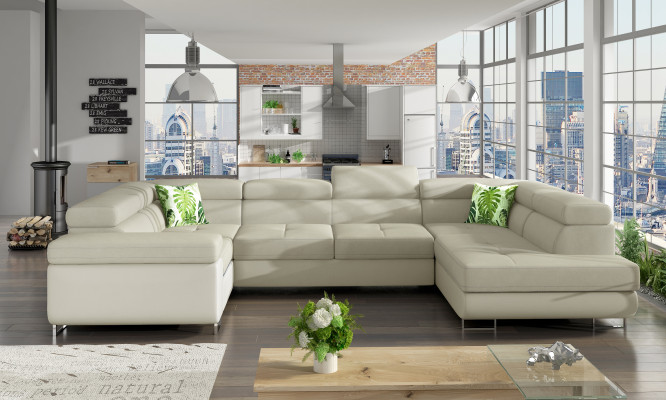 Design Ecksofa Schlafsofa Bettfunktion Couch Leder Polster Textil Sofas Neu 5625