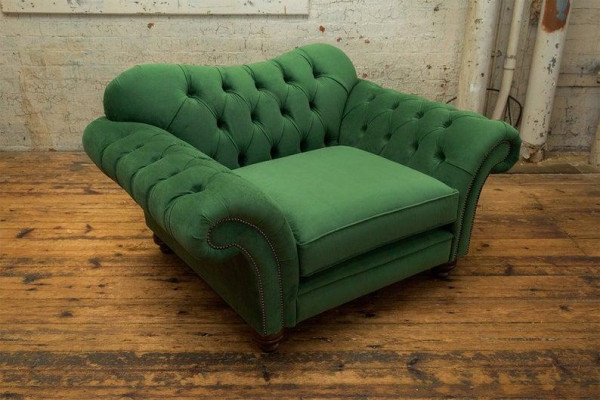 Chesterfield Design Sofa Sessel Couch Polster Luxus Textil Couchen 1 Sitzer #102