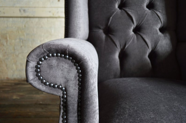 Ohrensessel Chesterfield Sessel Fernseh Couch 1 Sitzer Sofa Textil Couchen Stoff