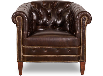 Designer Sessel 1 Sitzer Braun Leder Textil Luxus Club Lougne Sofa Chesterfield