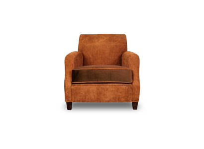Designer Sessel 1 Sitzer Leder Textil Luxuspolster Chesterfield Hellbraun